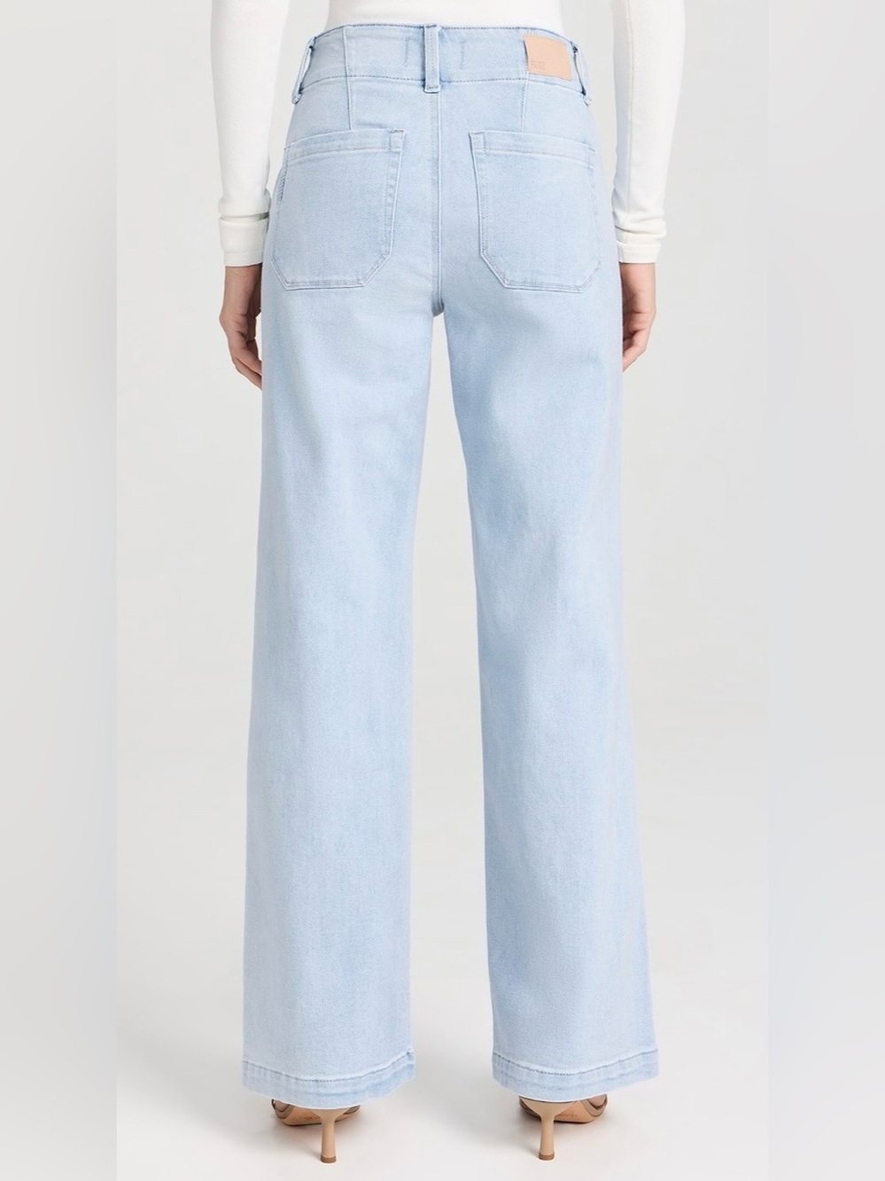 Paige Brooklyn High-Rise Wide Leg Light Blue Jeans for Women, Trouser Style, 31 - Picture 4 of 16